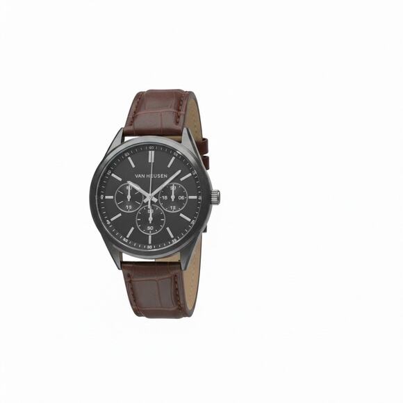 Van Heusen Other - Van Heusen Men’s Watch & Bracelet Set Brown Leather